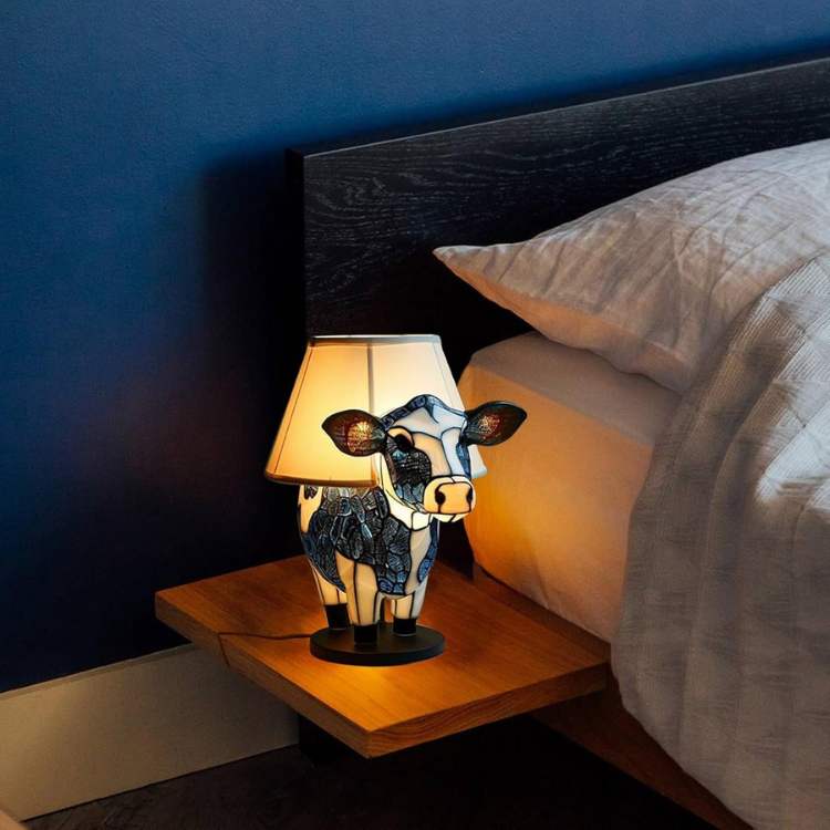 Cow Shaped LED Table Lamp with Fabric Shade