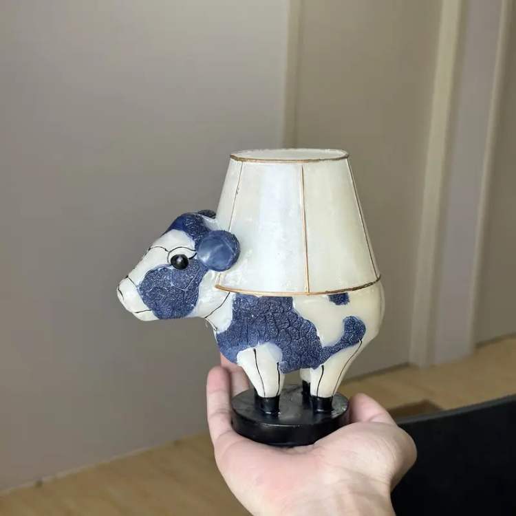 Cow Shaped LED Table Lamp with Fabric Shade