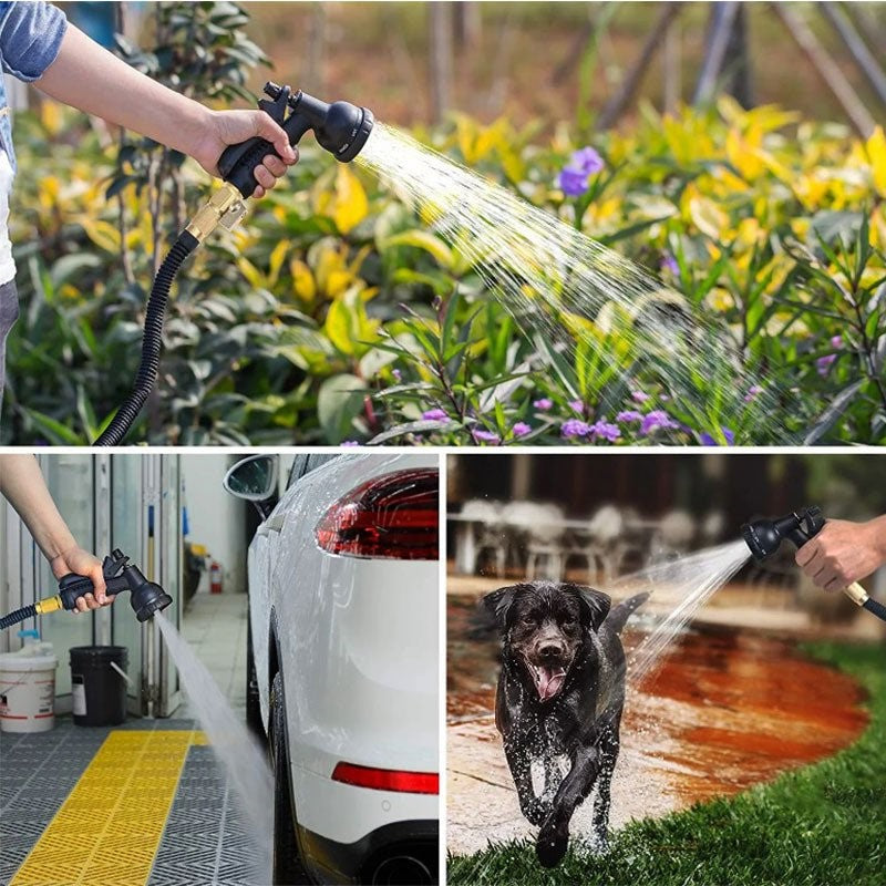 Expandable Garden Hose with Spray Nozzle Flexible Water Pipe