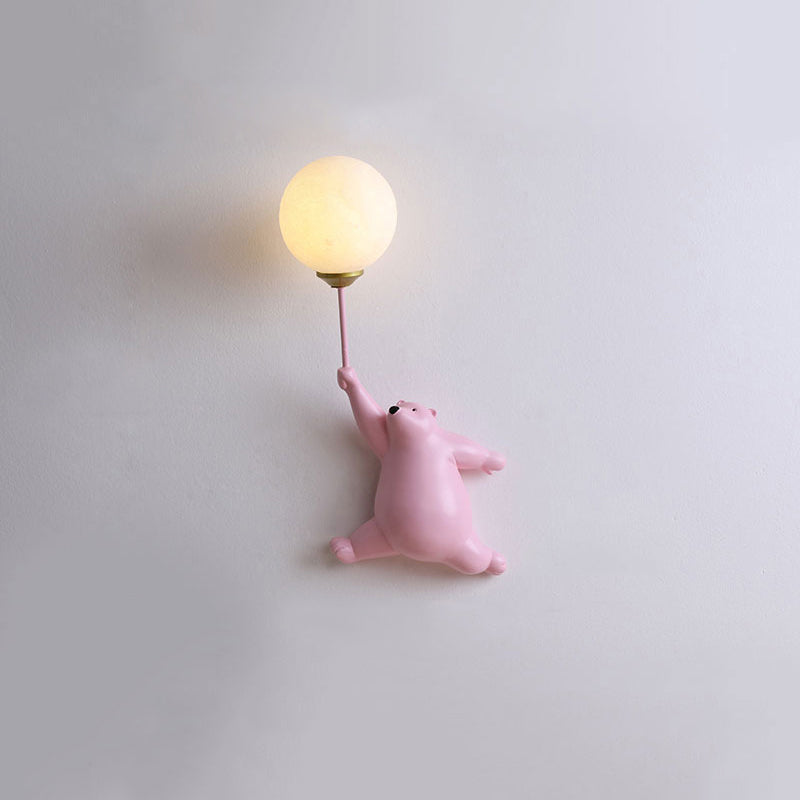 Cute Bear Wall Lamp Kids Room Balloon Light Decorative