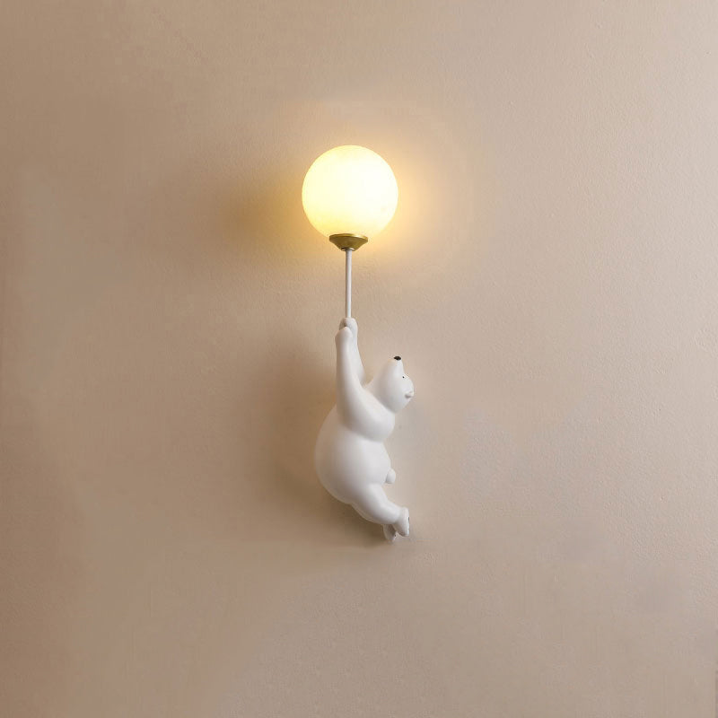 Cute Bear Wall Lamp Kids Room Balloon Light Decorative