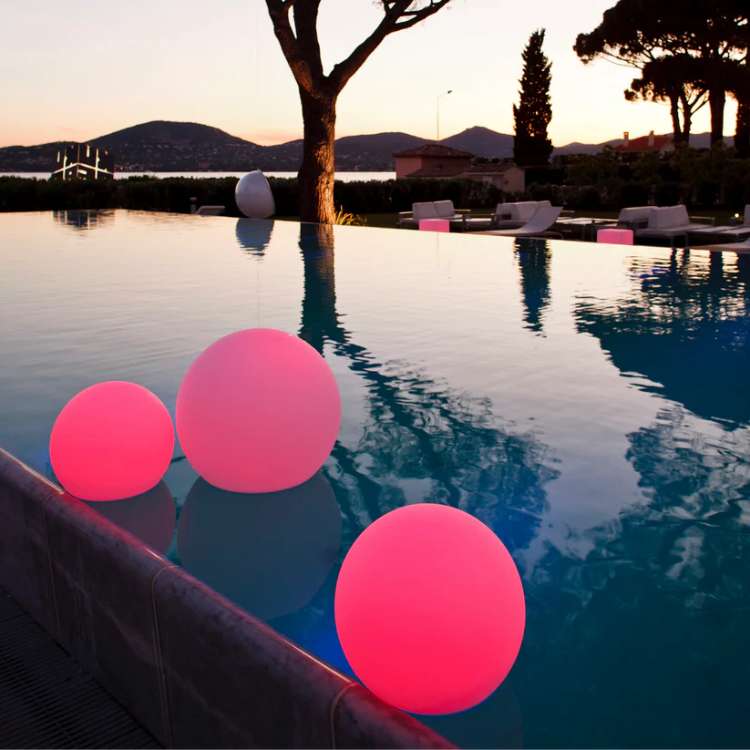 Illuminated Spherical Outdoor Garden Lights with Round Diffused Glow