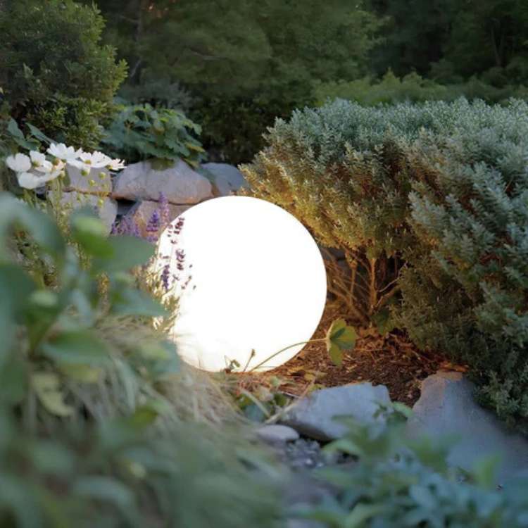 Illuminated Spherical Outdoor Garden Lights with Round Diffused Glow
