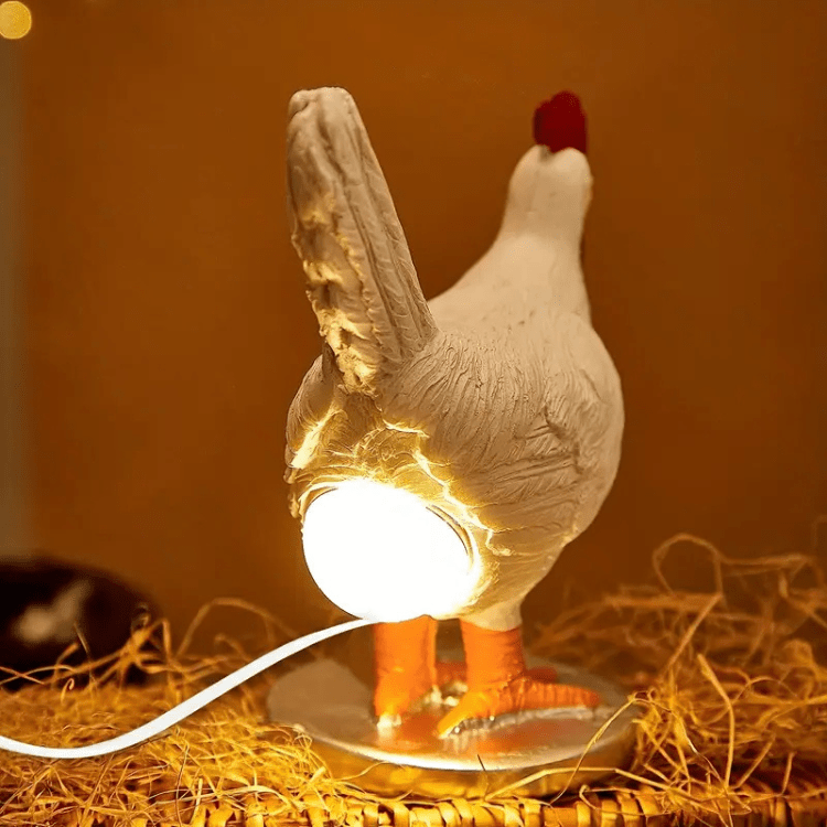 Chicken Shaped Table Lamp with Integrated LED Light and Standing Base