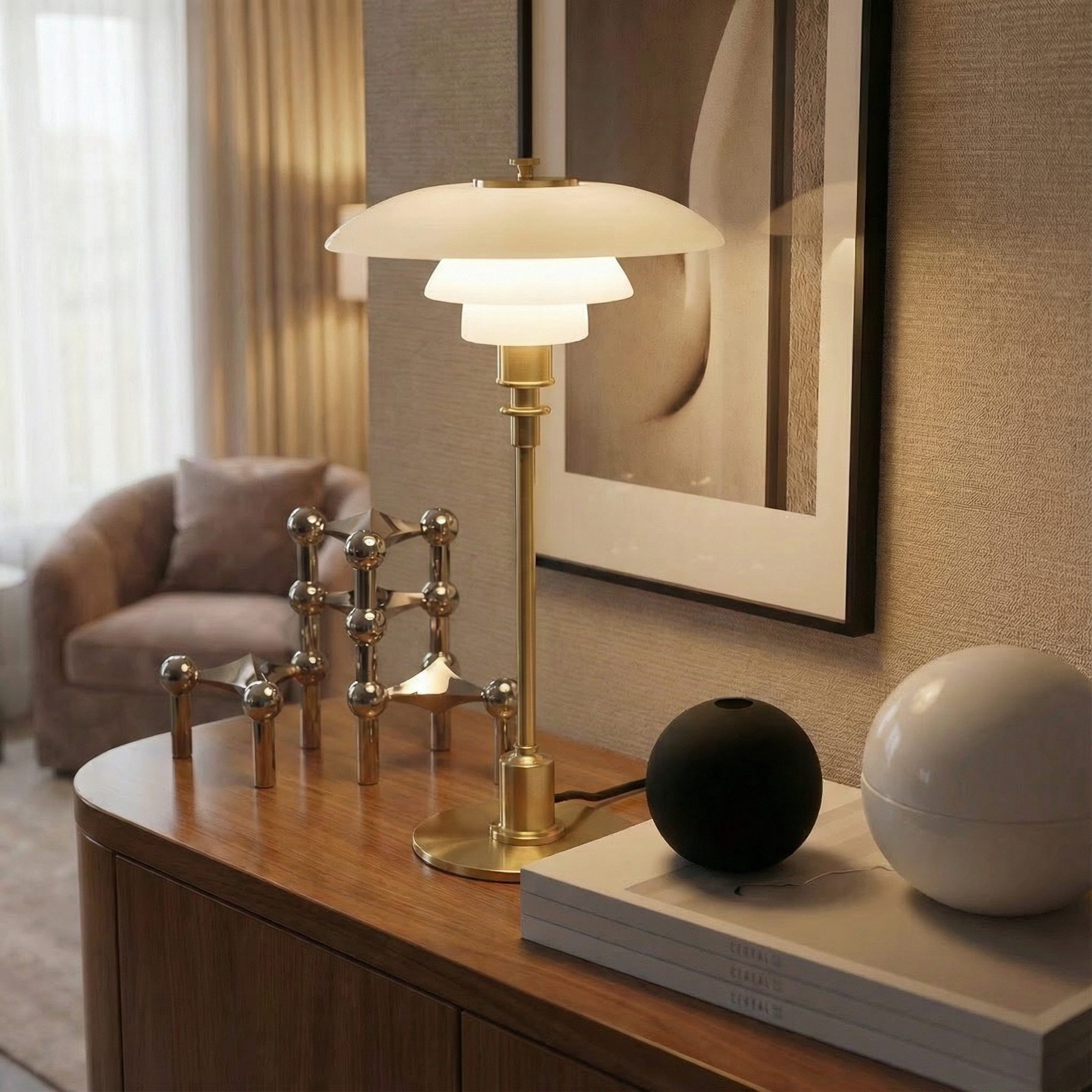 Nordica Halo Scandinavian Glass Table Lamp