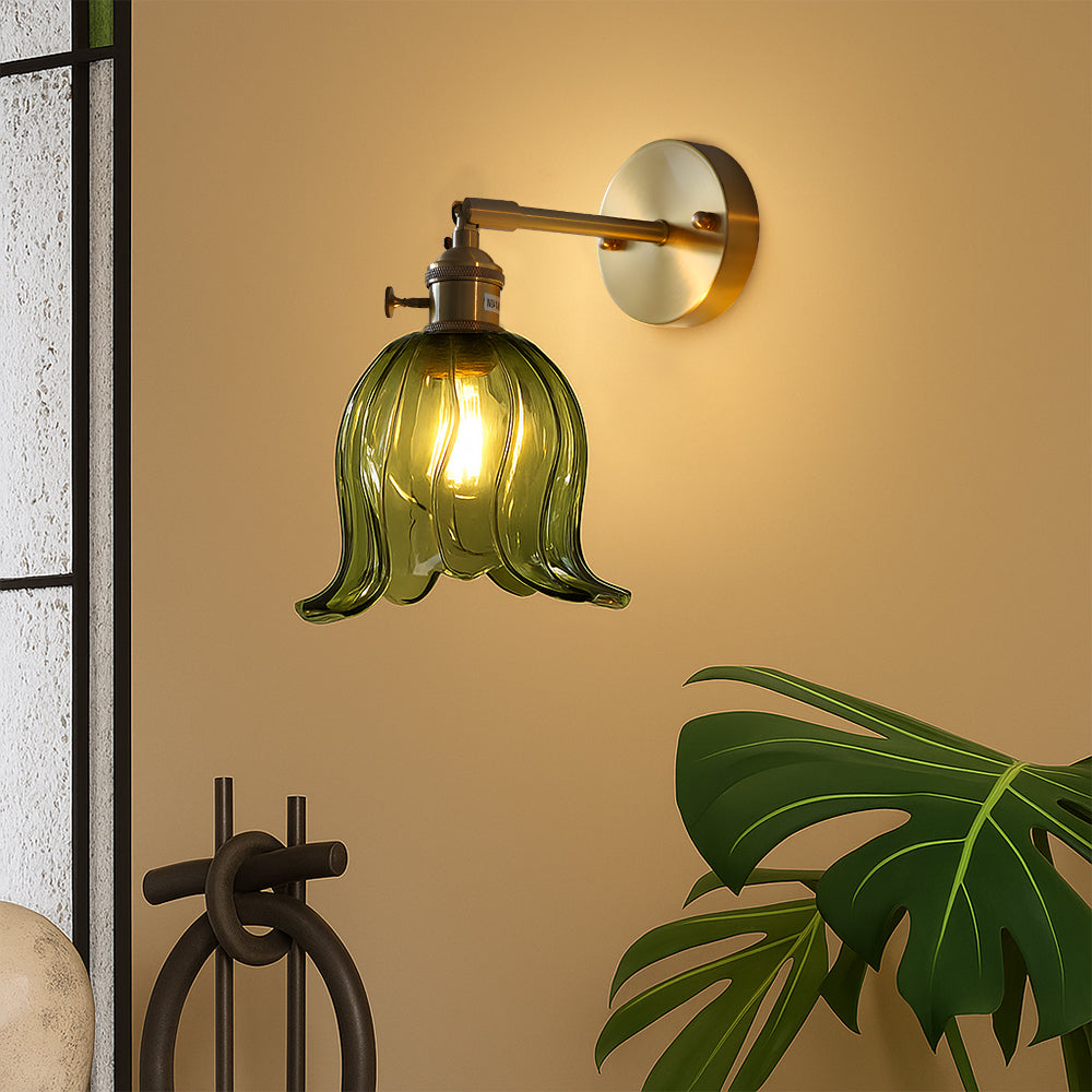 Vintage Flower Glass Wall Light