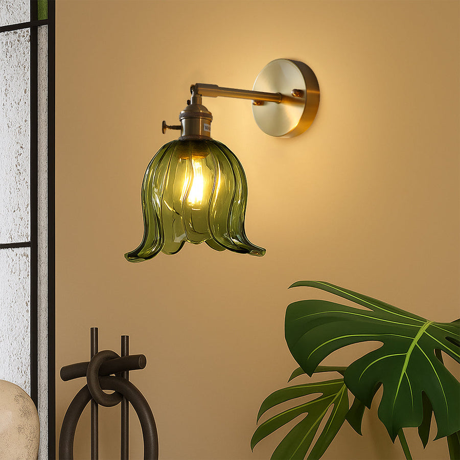 Vintage Flower Glass Wall Light